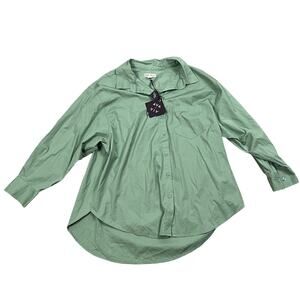 Ava & Viv Women's Plus Size Green Button-Down Oversized Tunic - Size X - NWT